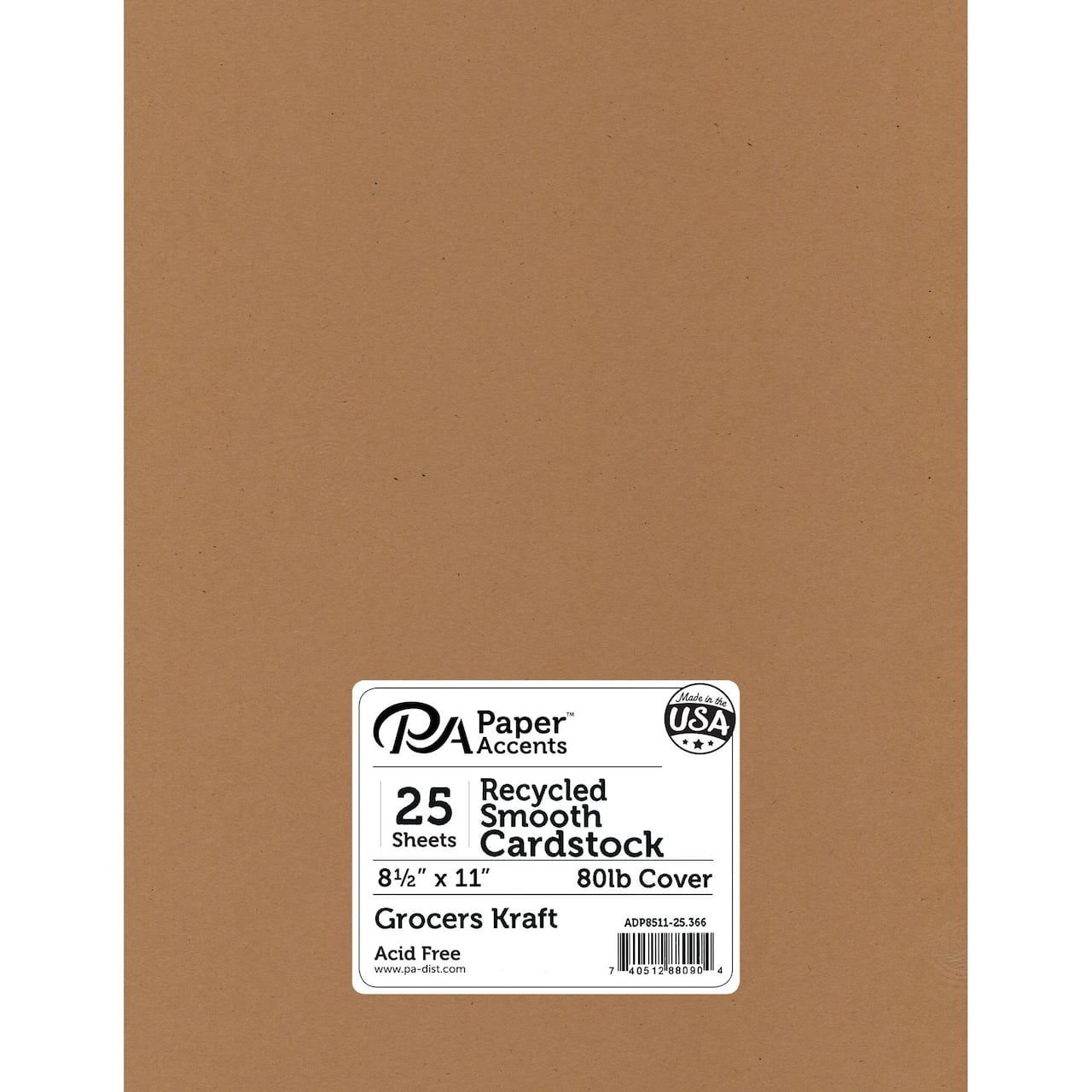 PA Paper™ Accents 8.5" x 11" Recycled Smooth Cardstock, 25 Sheets